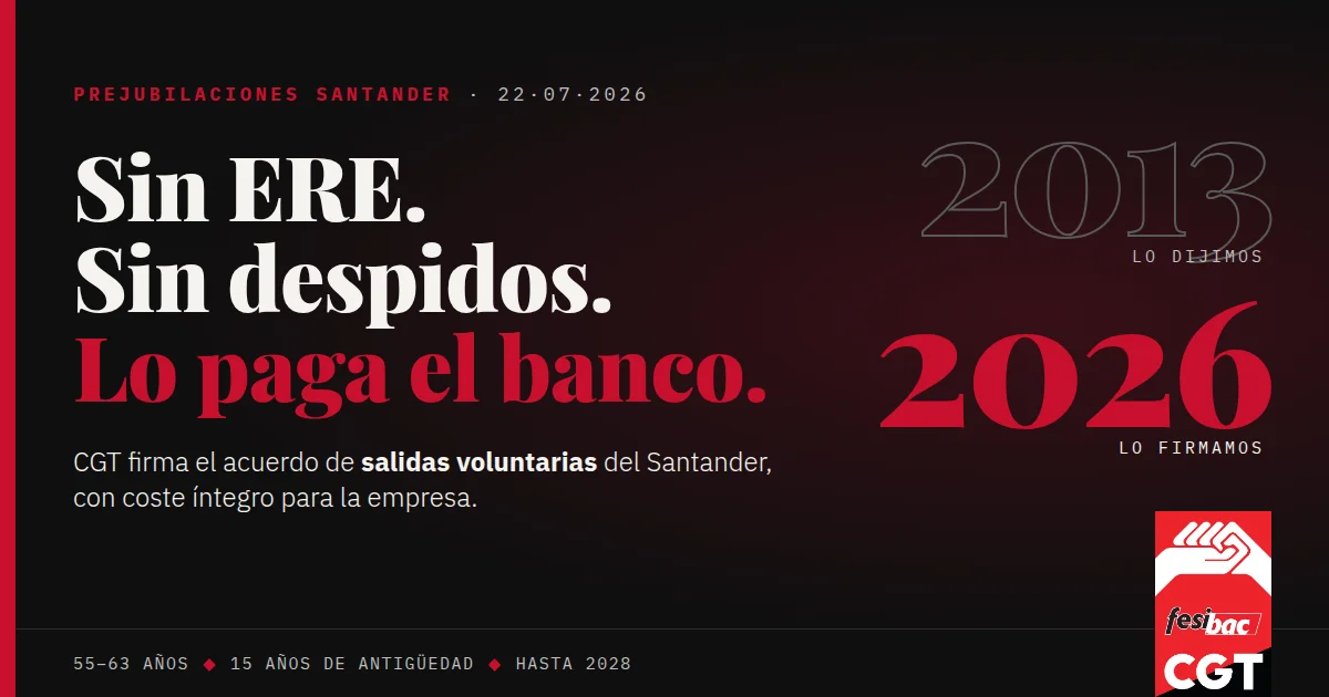 CGT Firma Acuerdo Prejubilaciones Banco Santander